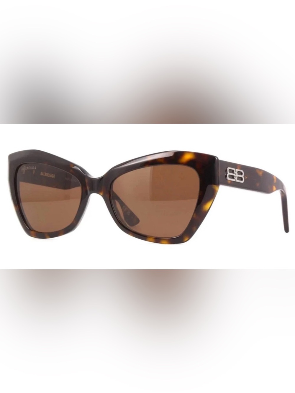 Balenciaga Tortoiseshell Cat-Eye Sunglasses in Brown